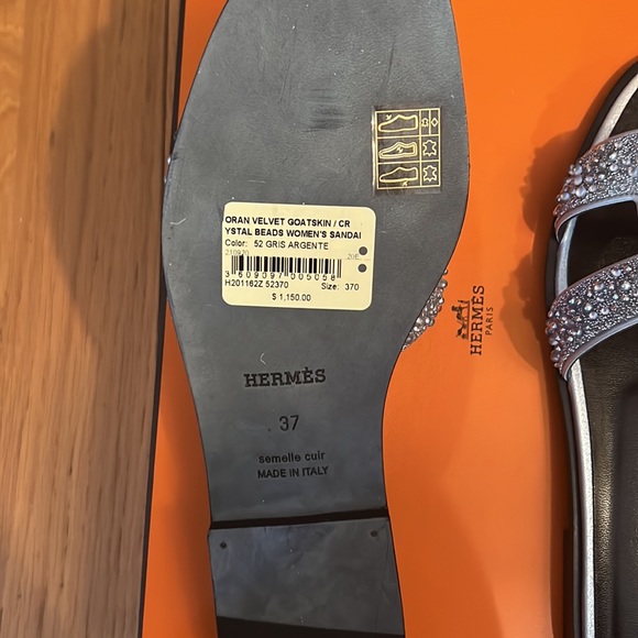 Brand new in box Sold out Hermes crystal Oran sandals in size 37 (US size 7) - Picture 5 of 6